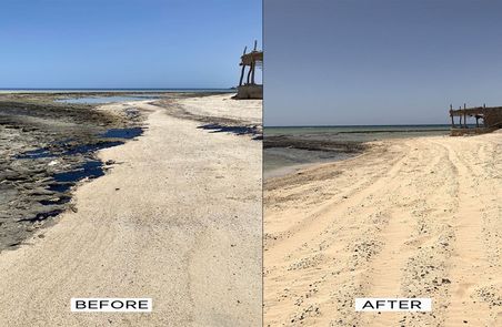 Removing of a large oil stain in Marsa Alam